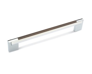 Ручка меблева DC D-450/128 G2 хром/Wood WD венге темний (OL)