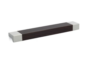Ручка меблева DC D-752/128 AL алюміній/wood WD венге темний (SL) Ручка меблева DC D-752/128 AL алюміній/wood WD венге темний (SL)