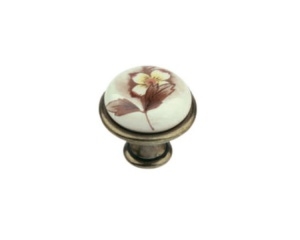 Ручка меблева DC DG 197 G4 бронза стара/MLK7 бежева квітка (OL) Ручка меблева DC DG 197 G4 бронза стара/MLK7 бежева квітка (OL)